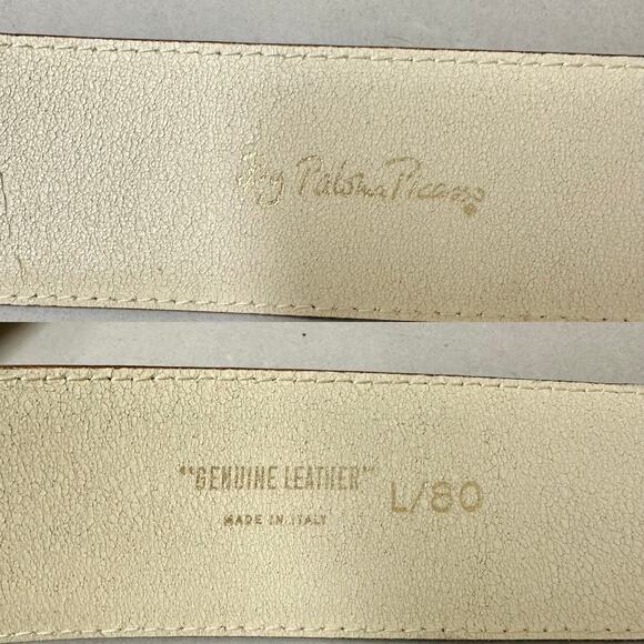 Paloma Picasso Signature "X" Beige Leather Belt Gold
Size Large L/80 Italy - Picture 8 of 16